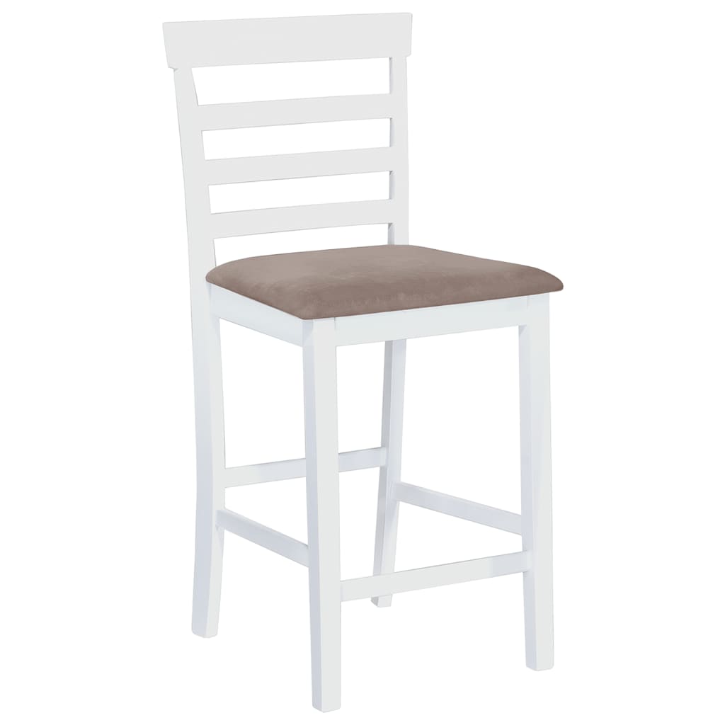 vidaXL Barové stoličky 2 ks, biele, látka