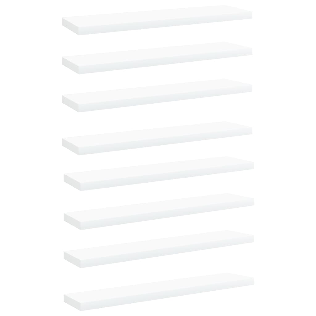 vidaXL Prídavné police 8 ks, biele 40x10x1,5 cm, drevotrieska