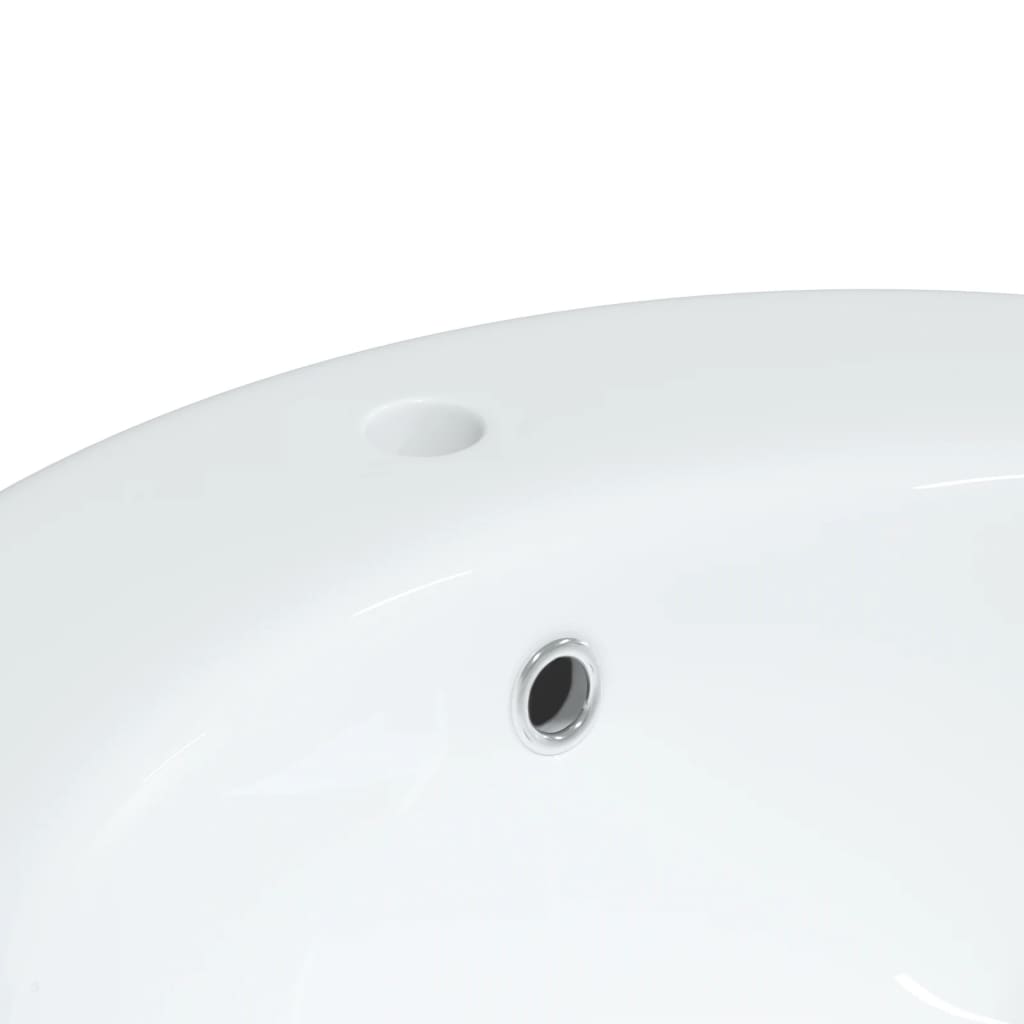 vidaXL Kúpeľňové umývadlo biele 52x46x20 cm oválne keramické