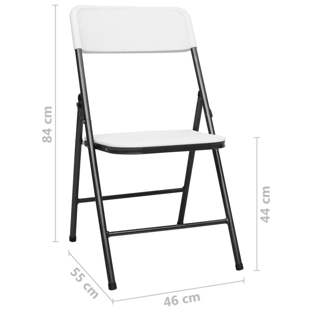 vidaXL Skladacie záhradné stoličky 4 ks HDPE biele