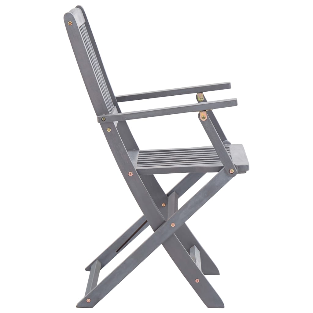 vidaXL Skladacie vonkajšie stoličky 6 ks akáciový masív