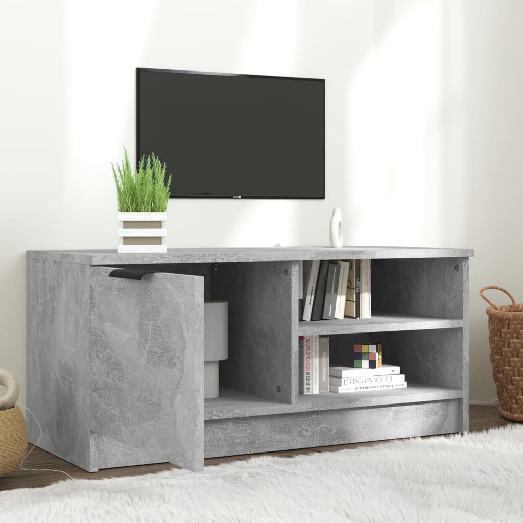 vidaXL TV stolík betónový sivý 80x35x36,5 cm spracované drevo