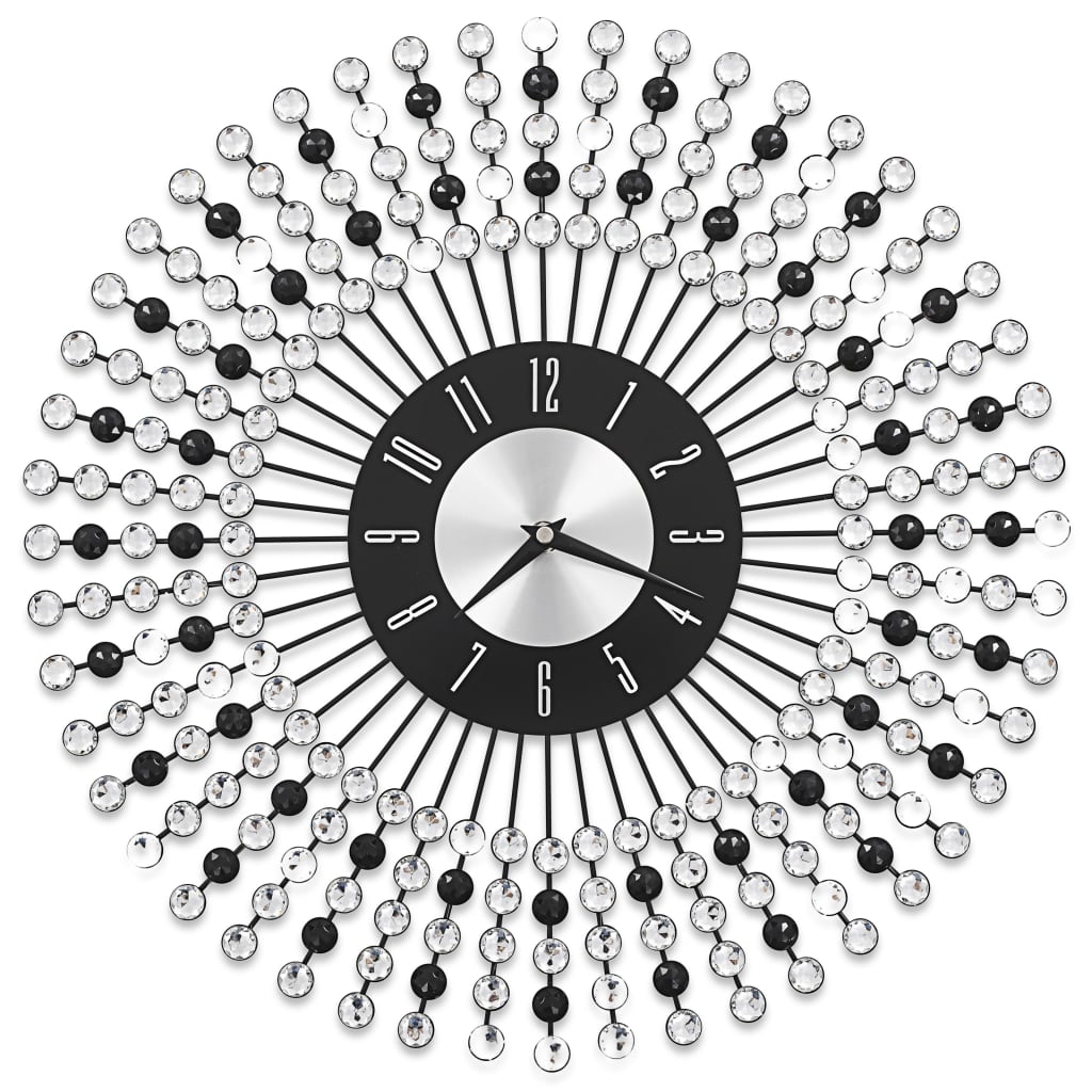 vidaXL Nástenné hodiny čierne 43 cm kovové