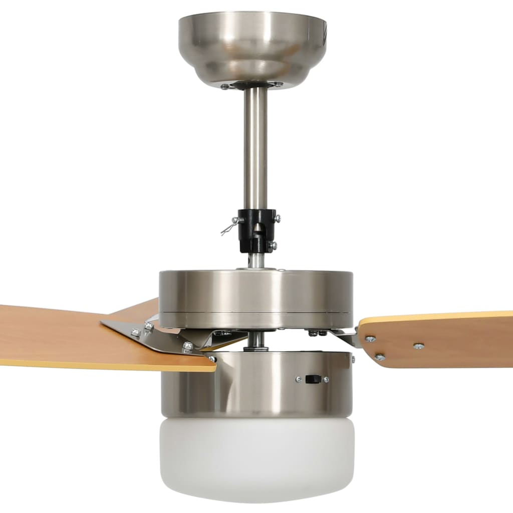 vidaXL Stropný ventilátor so svetlom a ovládačom 108 cm, svetlohnedý