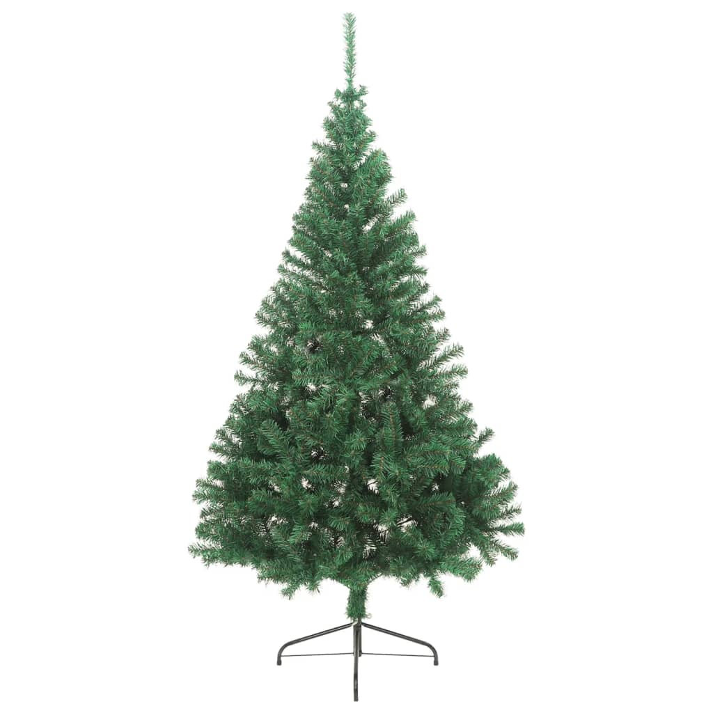 vidaXL Umelý polovičný vianočný stromček+stojan, zelený 180 cm, PVC