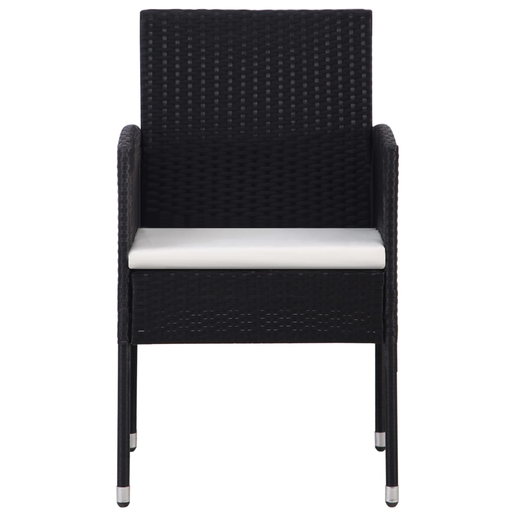 vidaXL Záhradné stoličky 4 ks, polyratan, čierne