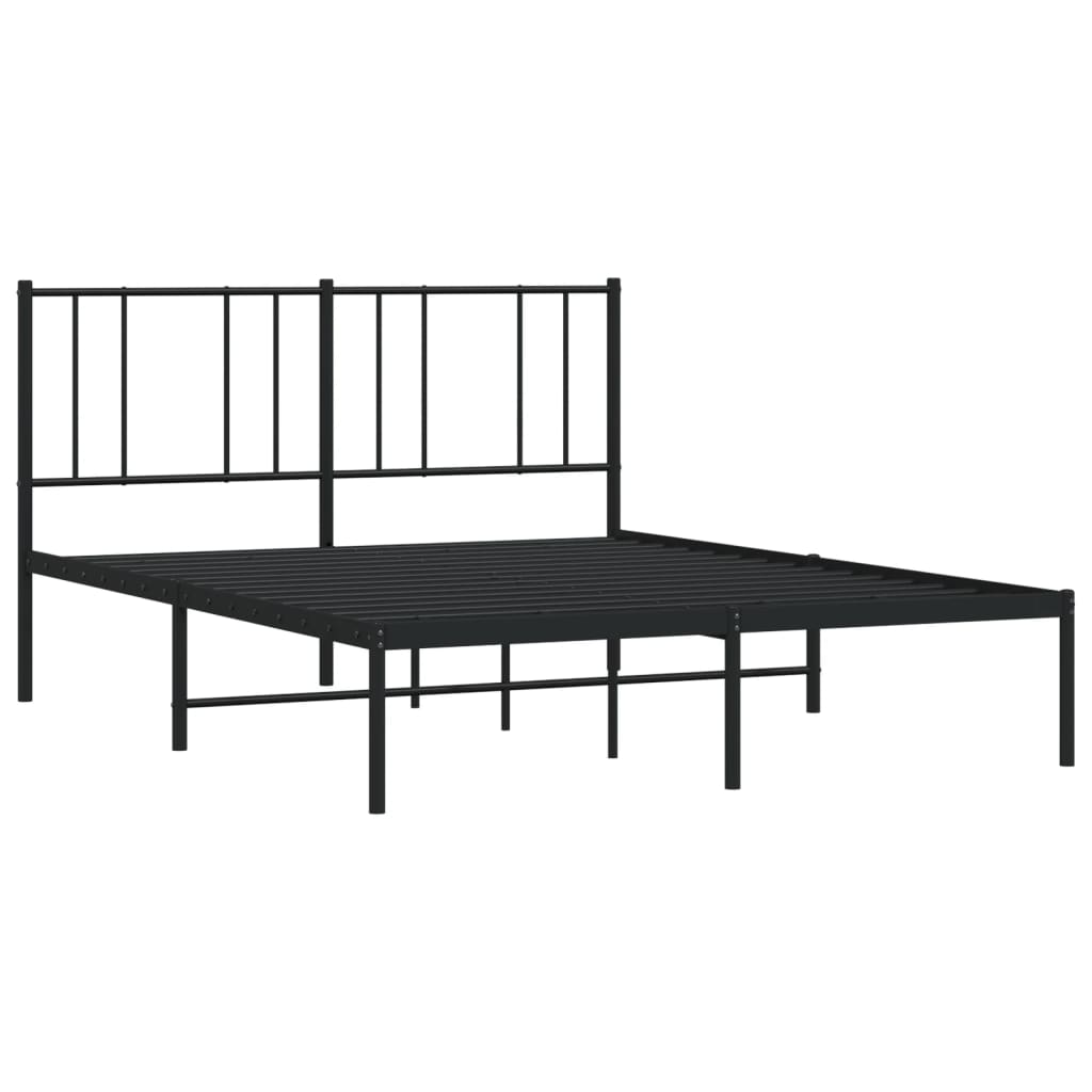 vidaXL Kovový rám postele s čelom čierny 120x200 cm