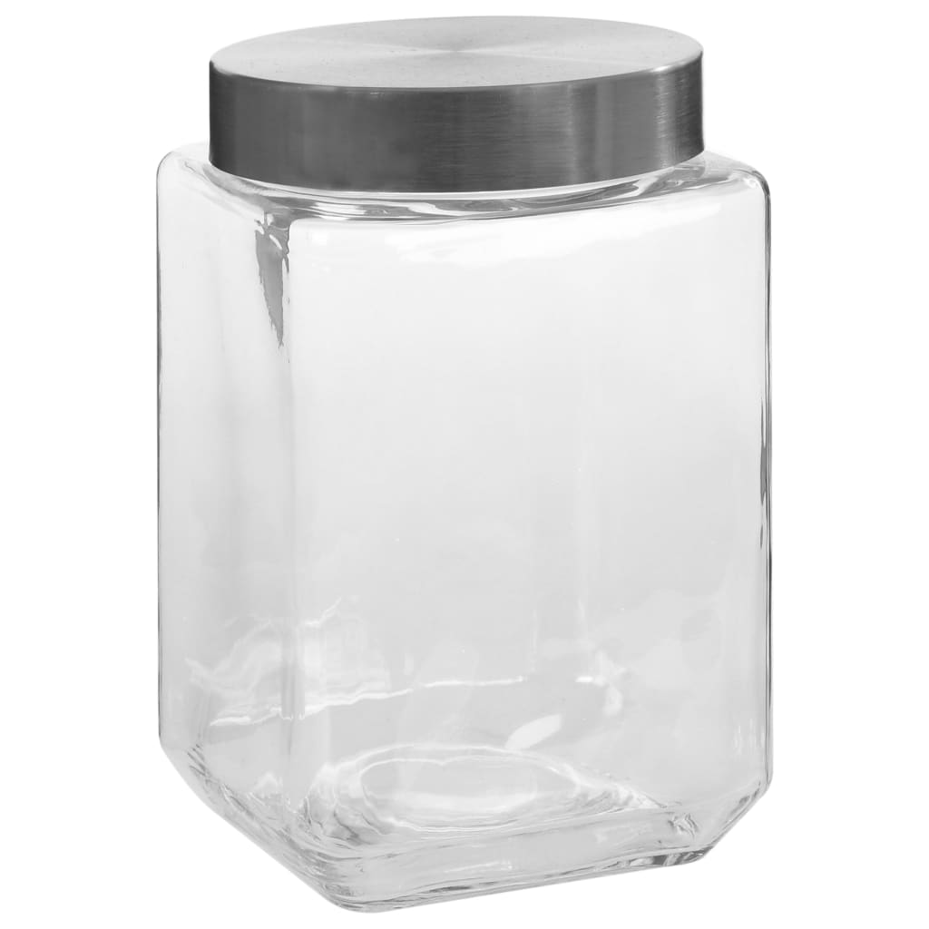 vidaXL Skladovacie poháre so striebornými viečkami 6 ks 800/1200/1700 ml