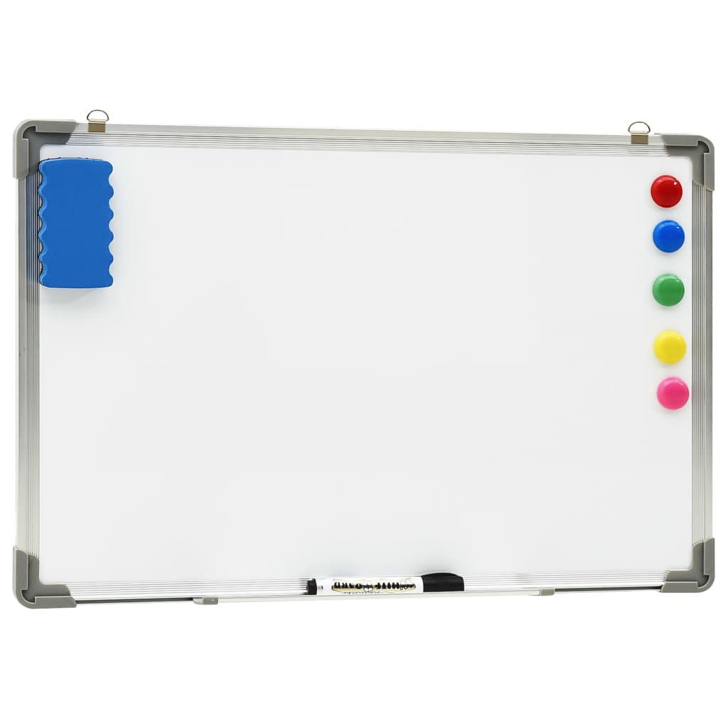 vidaXL Magnetická tabuľa stierateľná za sucha biela 50x35 cm oceľ