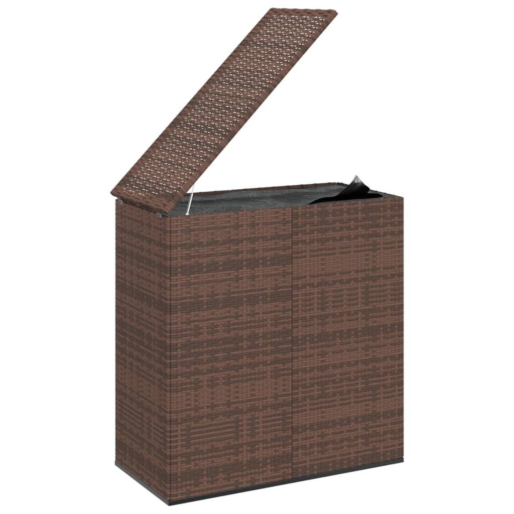 vidaXL Záhradný úložný box z polyratanu 100x49x103,5 cm hnedý