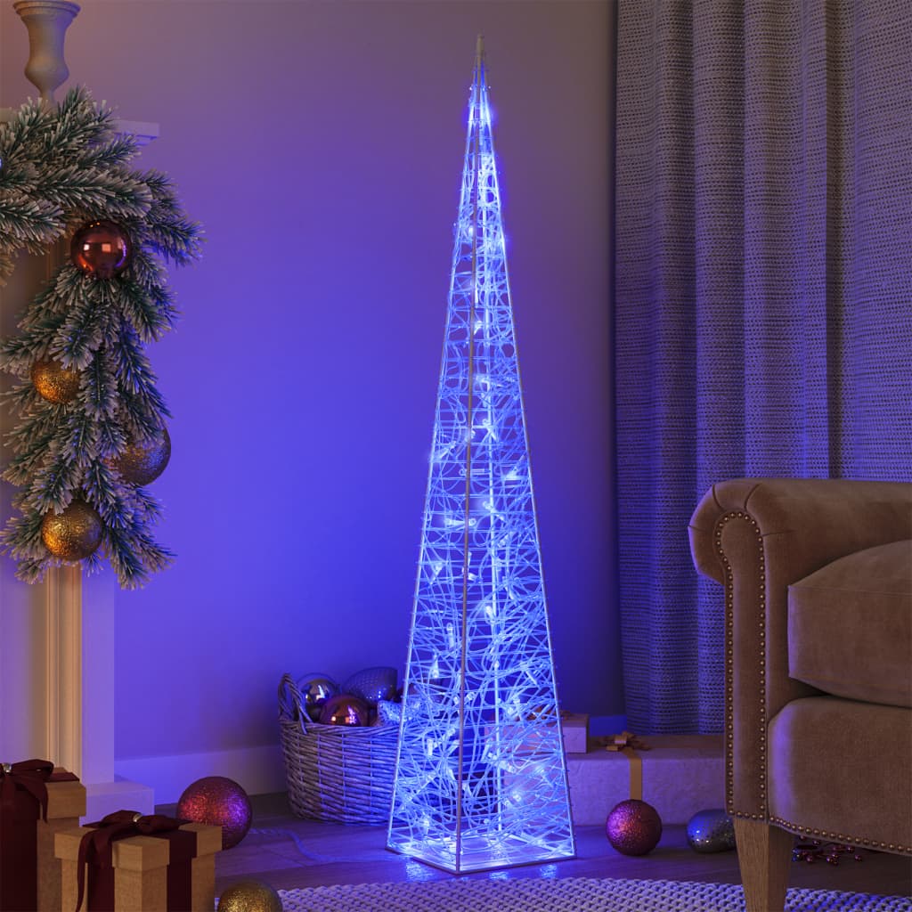 vidaXL Akrylový dekoratívny svetelný LED kužeľ, modrý 120 cm