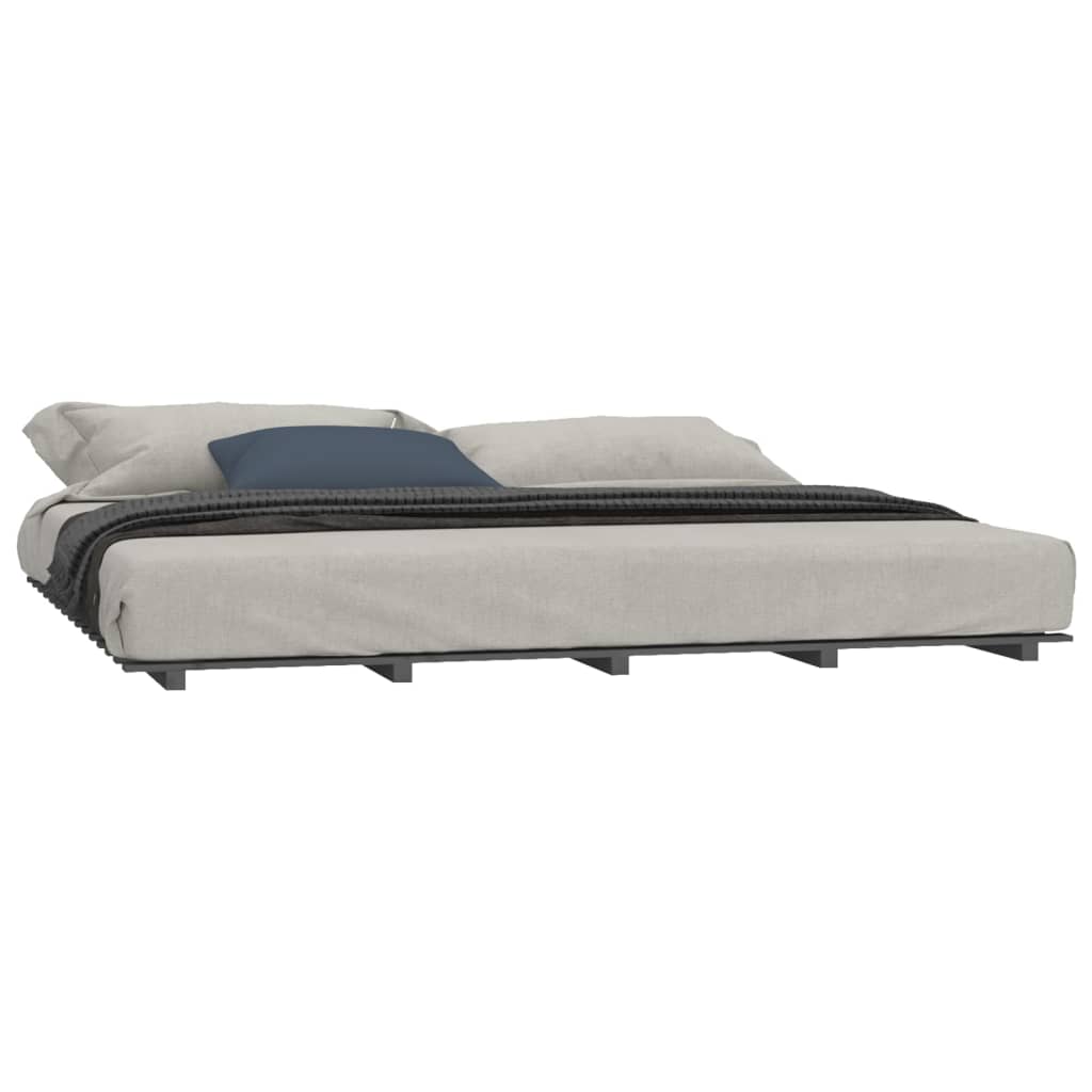 vidaXL Rám postele sivý 180x200 cm masívna borovica