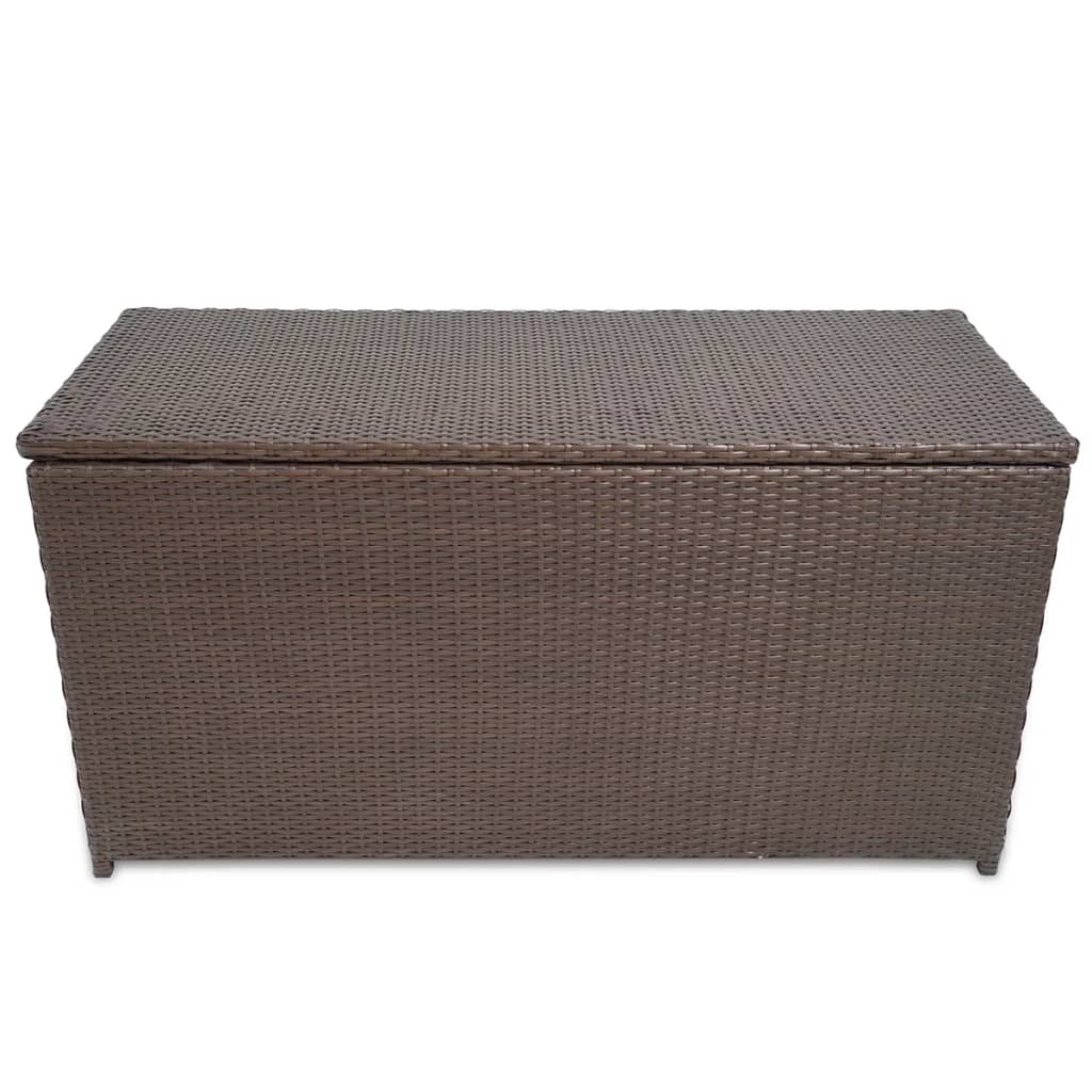 vidaXL Záhradný úložný box hnedý 120x50x60 cm polyratanový