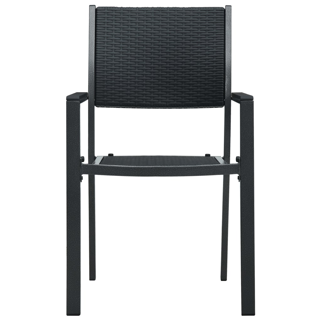 vidaXL Záhradné stoličky 4 ks čierne plastové ratanový vzhľad