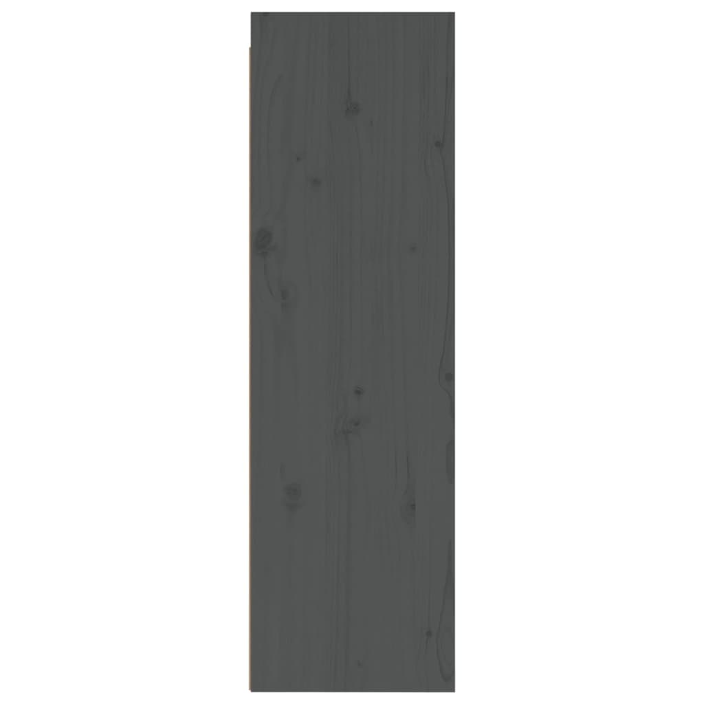 vidaXL Nástenné skrinky 2 ks sivé 30x30x100 cm masívna borovica