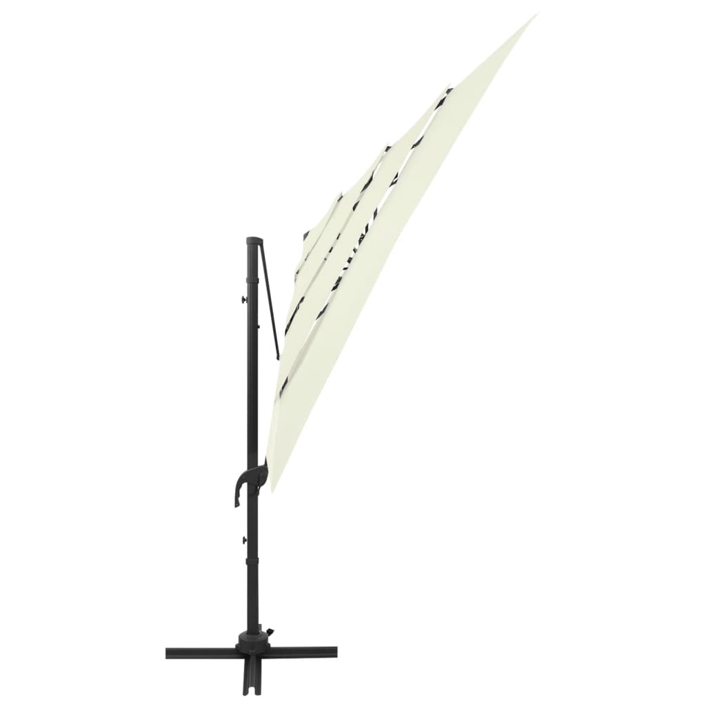 vidaXL 4-stupňový slnečník s hliníkovou tyčou pieskový 250x250 cm