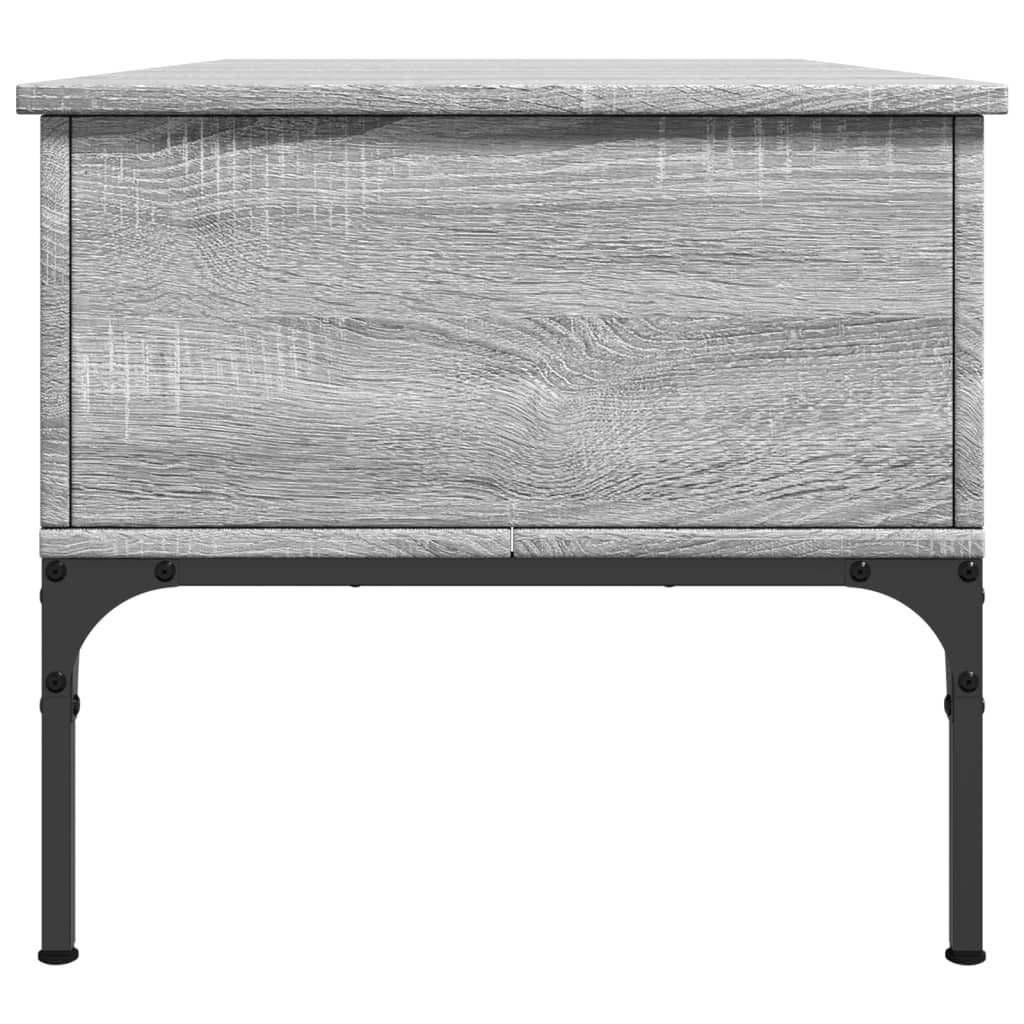 vidaXL Konferenčný stolík sivá sonoma 100x50x45cm kompozitné drevo+kov
