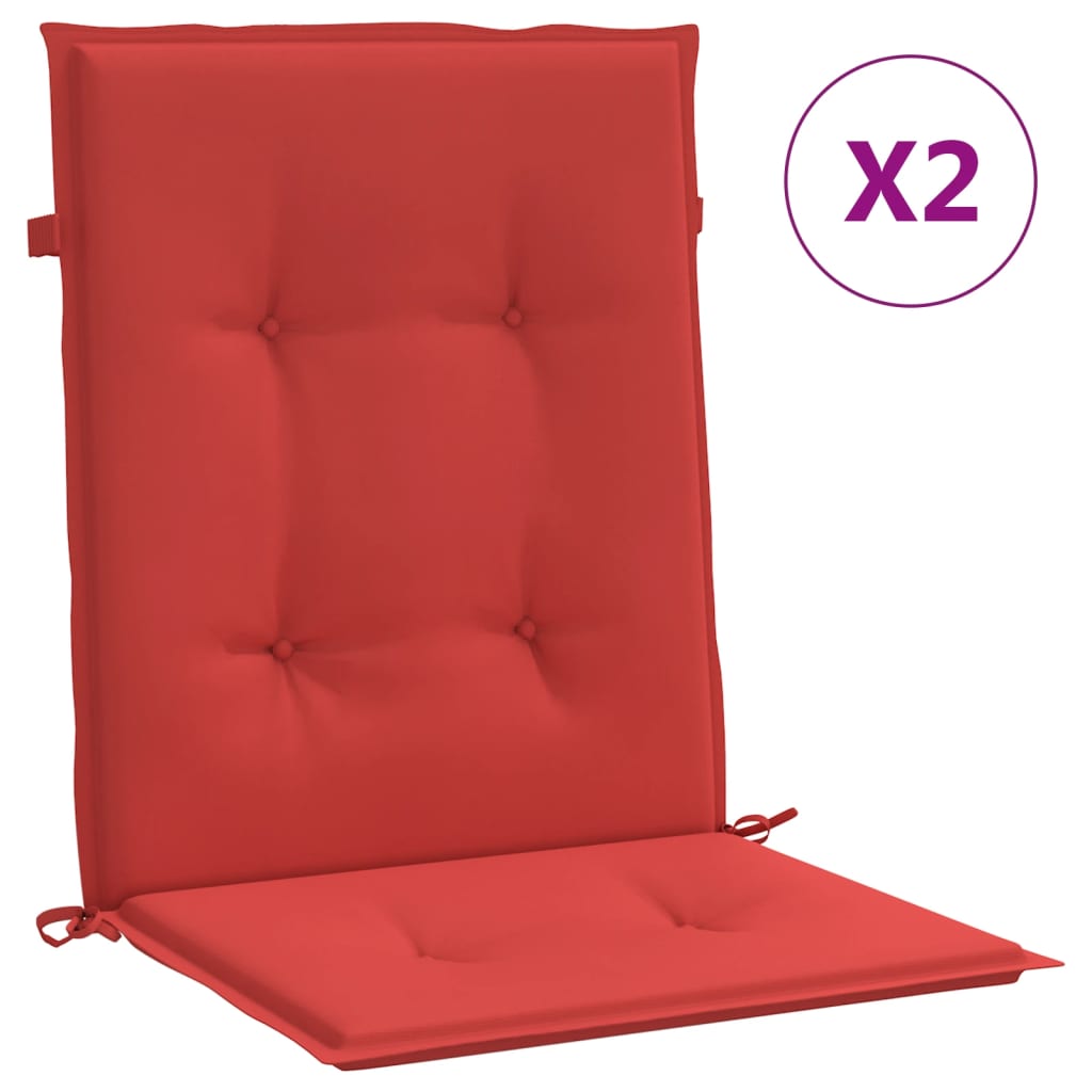 vidaXL Podložky na záhradné stoličky, nízke operadlo 2 ks 100x50x3 cm