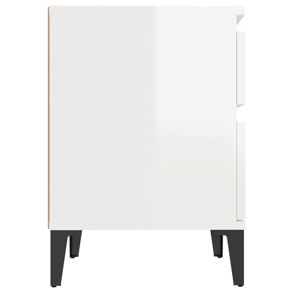 vidaXL Nočné stolíky 2 ks lesklé biele 40x35x50 cm