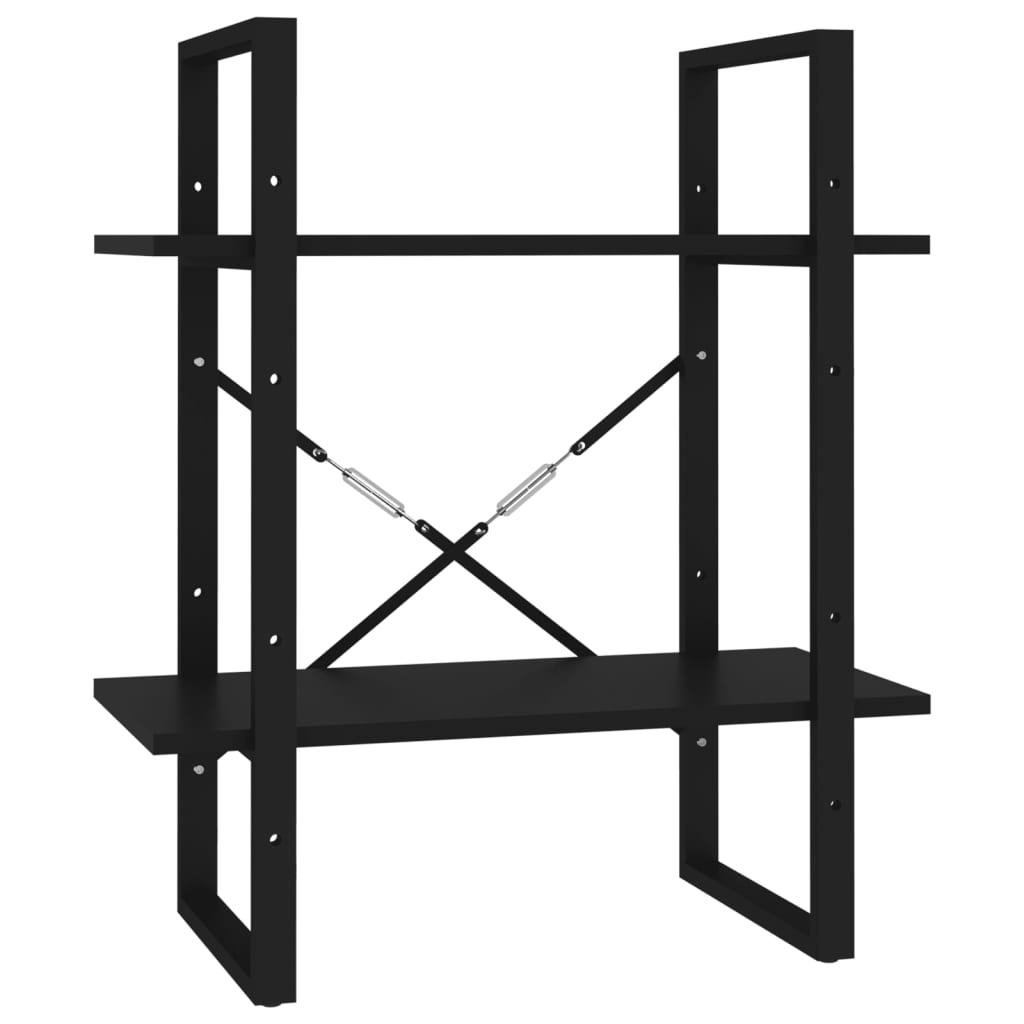 vidaXL Knižnica s 5 policami, čierna 60x30x175 cm, kompozitné drevo