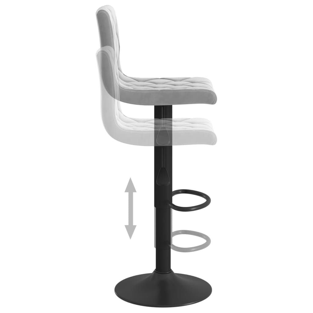vidaXL Barové stoličky 2 ks bledosivé zamatové