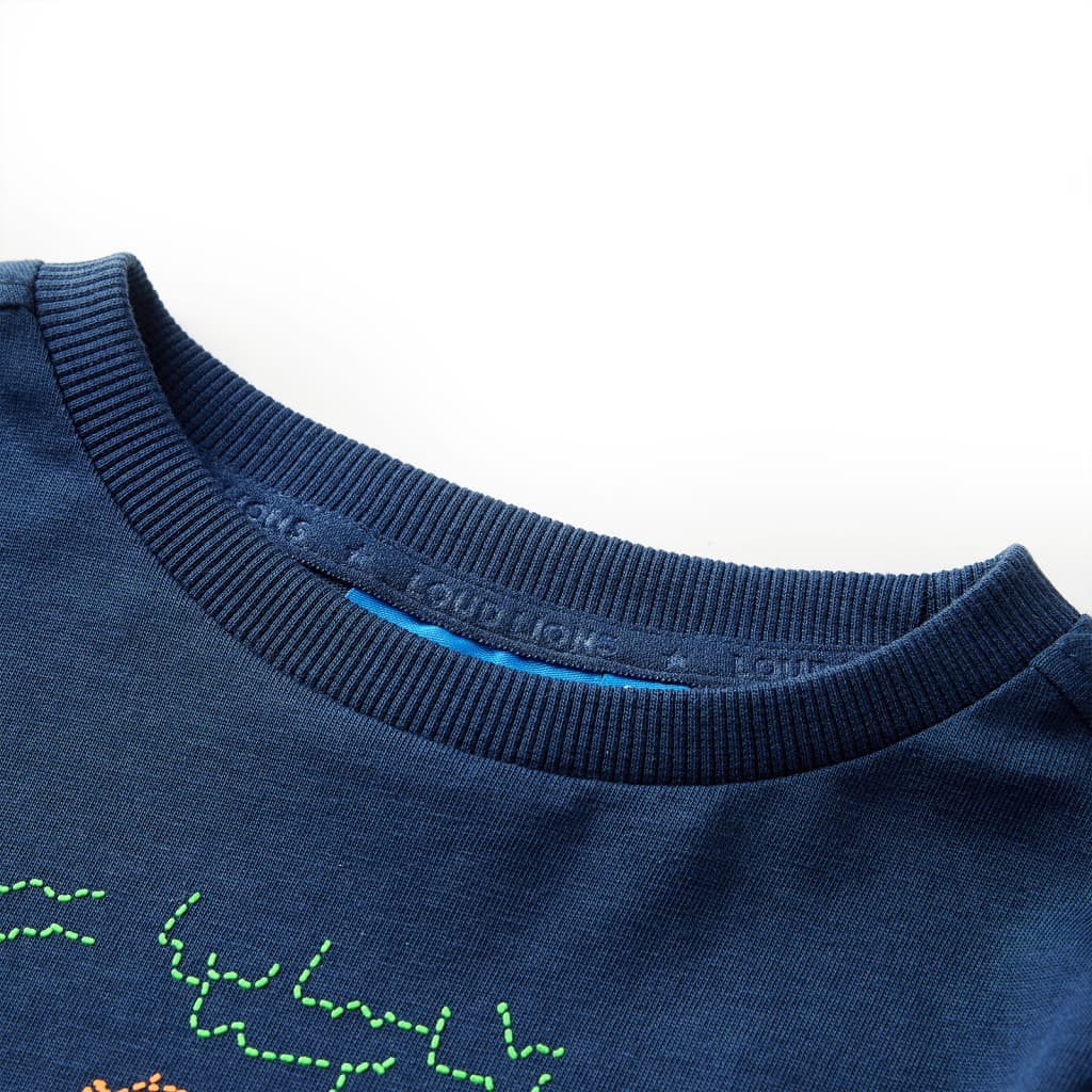 Detské tričko s dlhými rukávmi námornícke modré 92