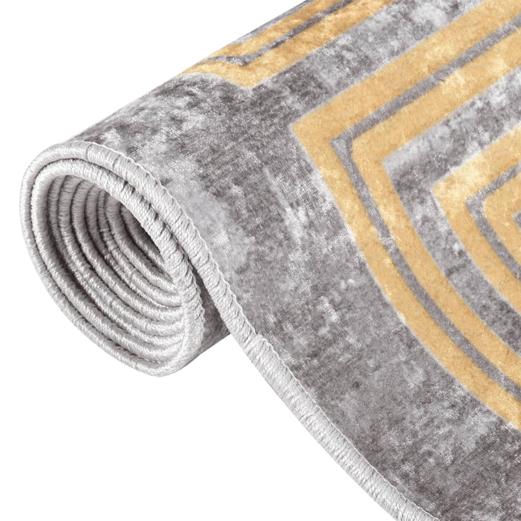 vidaXL Prateľný koberec 160x230 cm sivý protišmykový