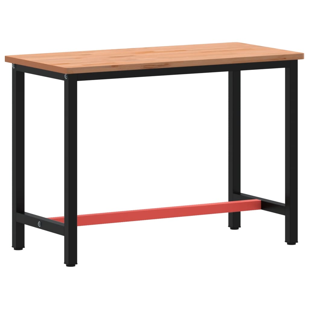 vidaXL Pracovný stôl 115x55x81,5 cm masívny buk a kov