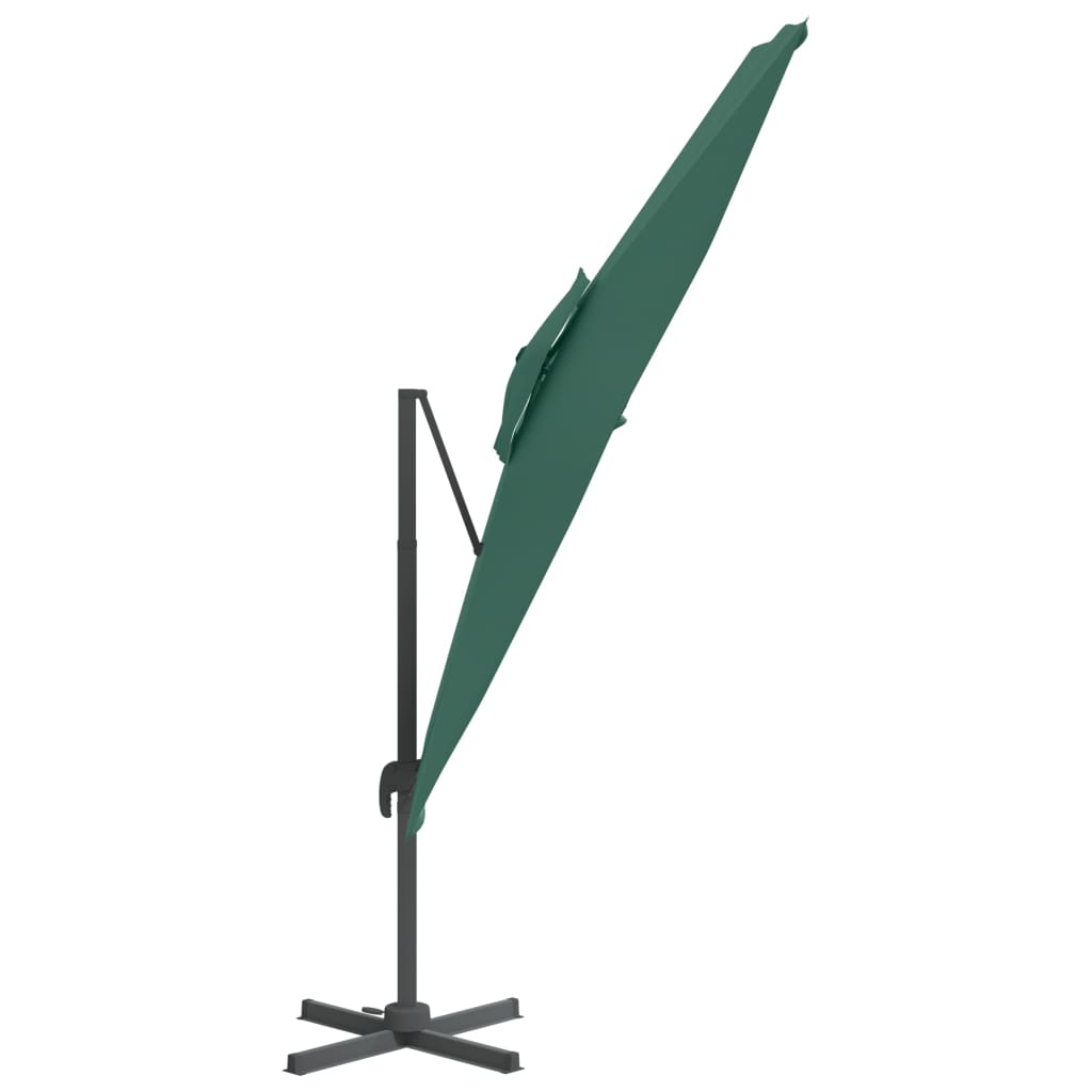 vidaXL Dvojitý konzolový slnečník zelený 400x300 cm