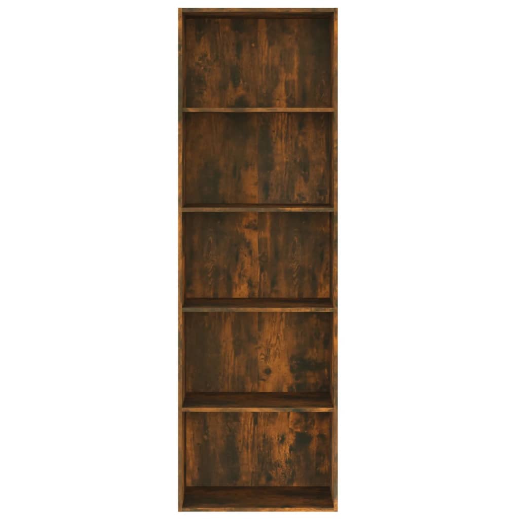 vidaXL 5-poschodová knižnica dymový dub 60x30x189 cm spracované drevo