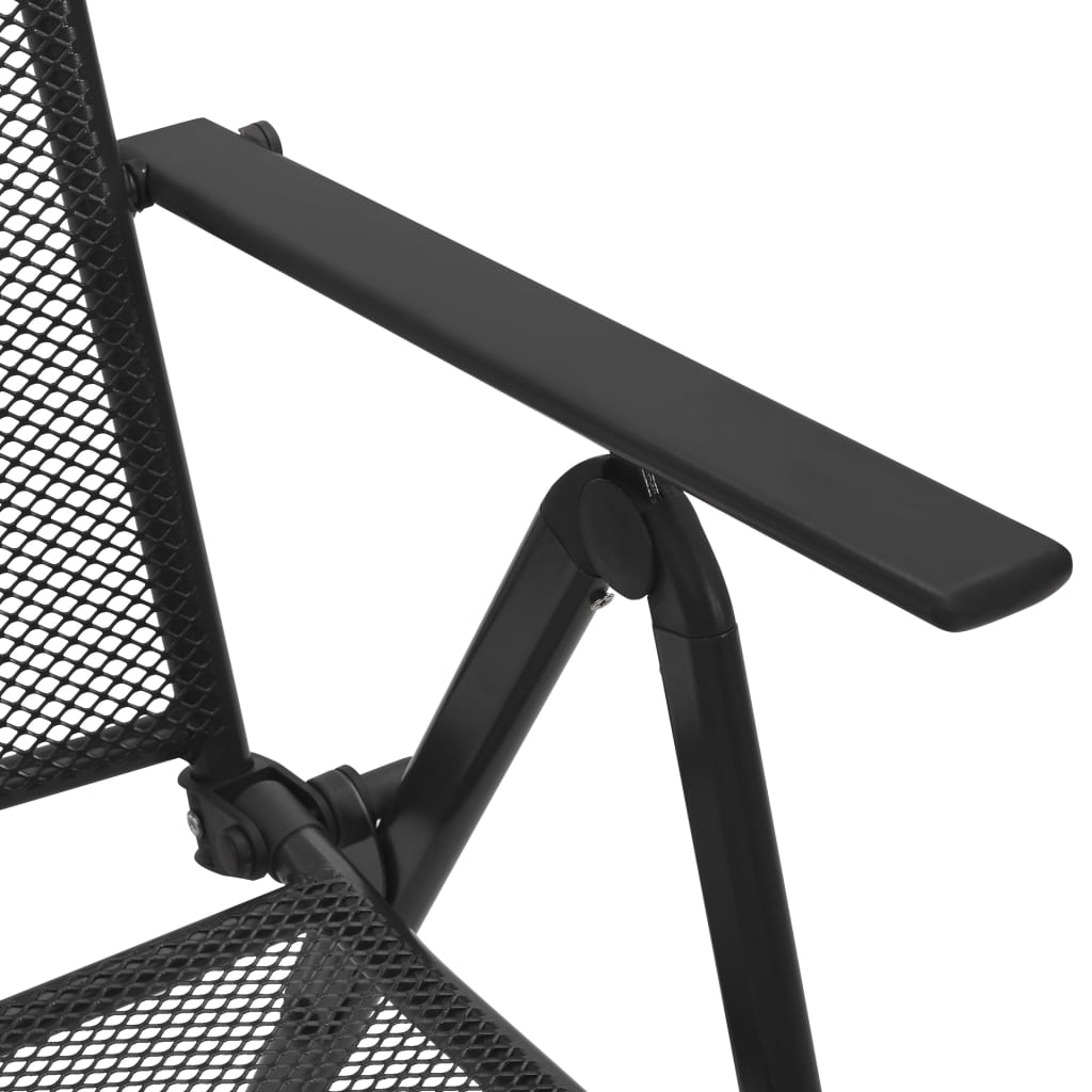 vidaXL Skladacie sieťovinové stoličky 4 ks oceľové antracitové