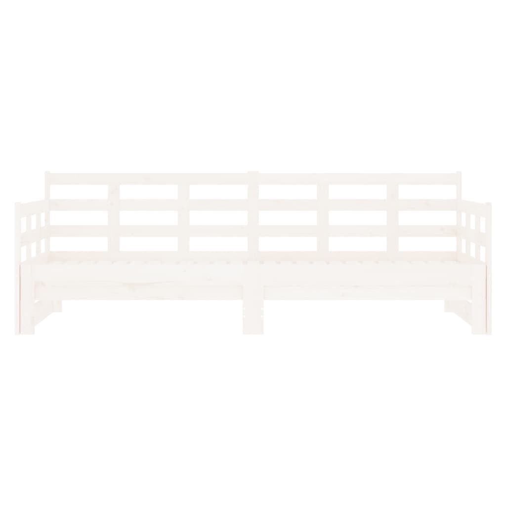vidaXL Rozkladacia denná posteľ biela borovicový masív 2x(90x200) cm