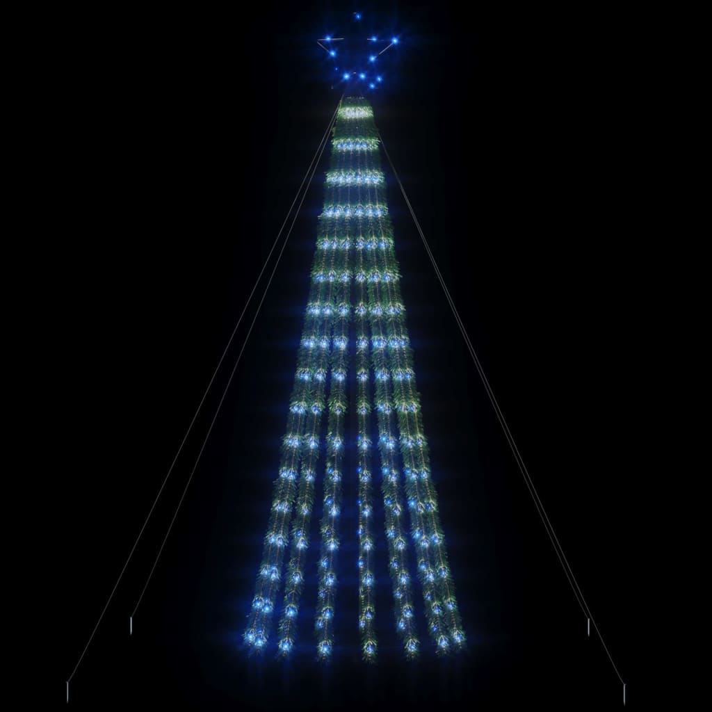 vidaXL Vianočný stromček svetelný kužeľ 275 LED modrý 180 cm