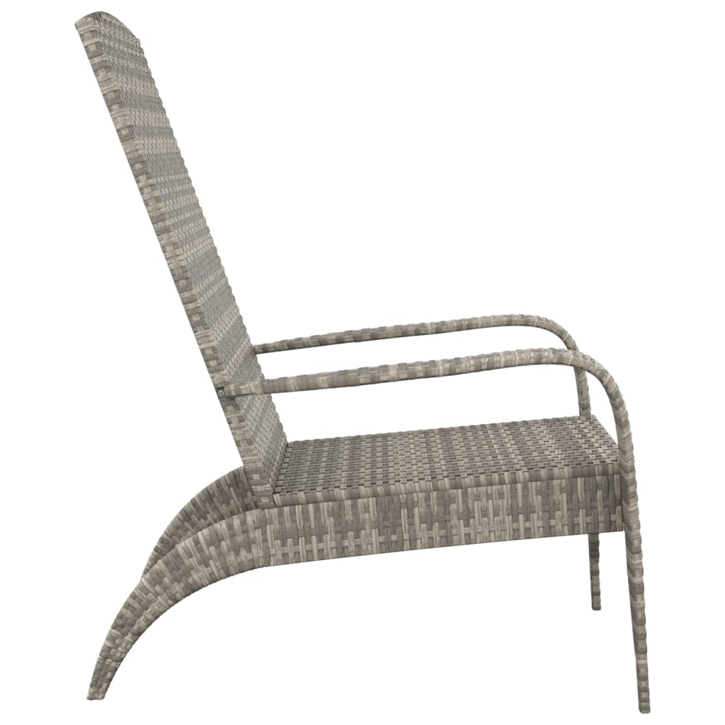 vidaXL Záhradná stolička Adirondack sivá polyratan