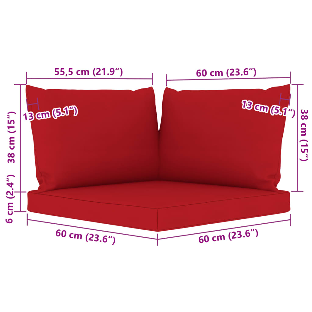 vidaXL 10-dielna záhradná sedacia súprava s podložkami červená