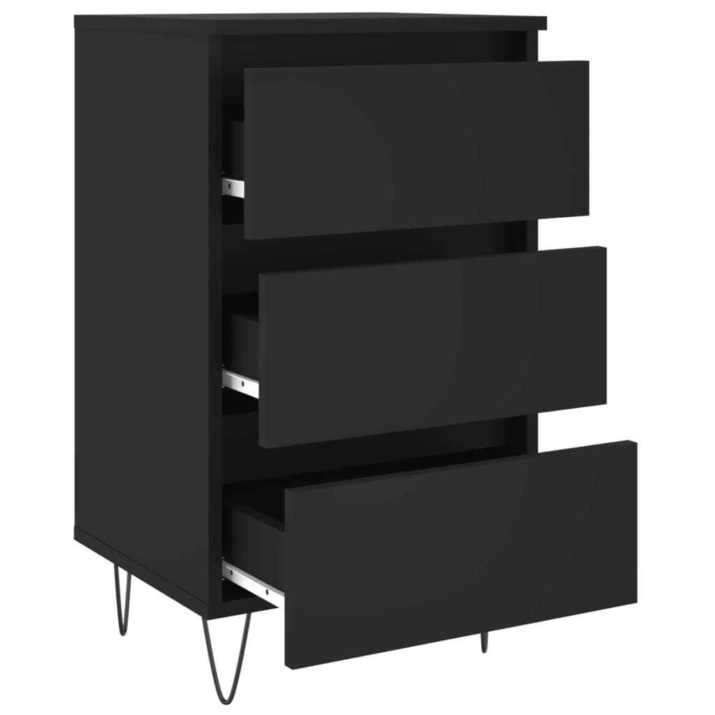 vidaXL Nočný stolík čierny 40x35x69 cm kompozitné drevo