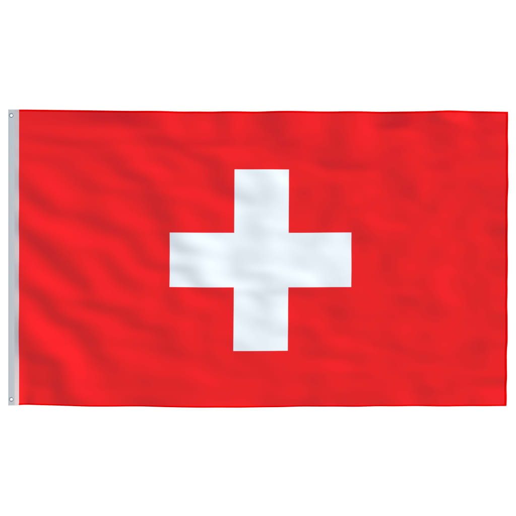 vidaXL Vlajka Švajčiarska a tyč 5,55 m hliník