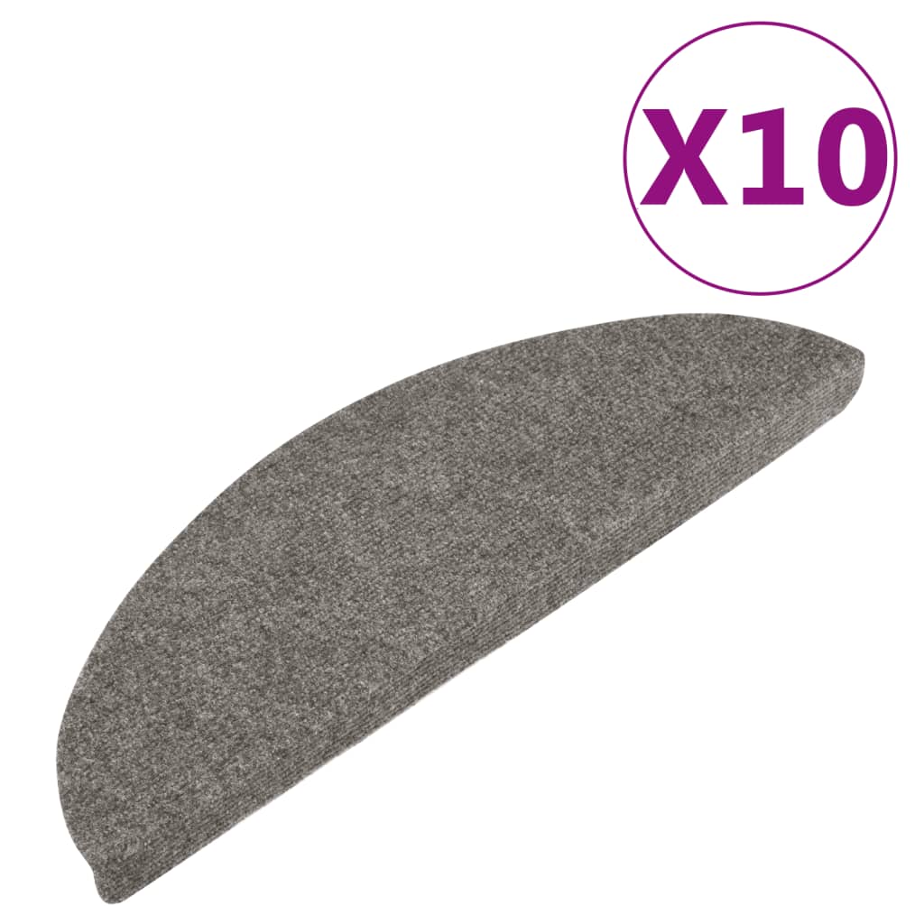 vidaXL Nášľapy na schody samolepiace 10 ks sivé 65x22,5x3,5 cm