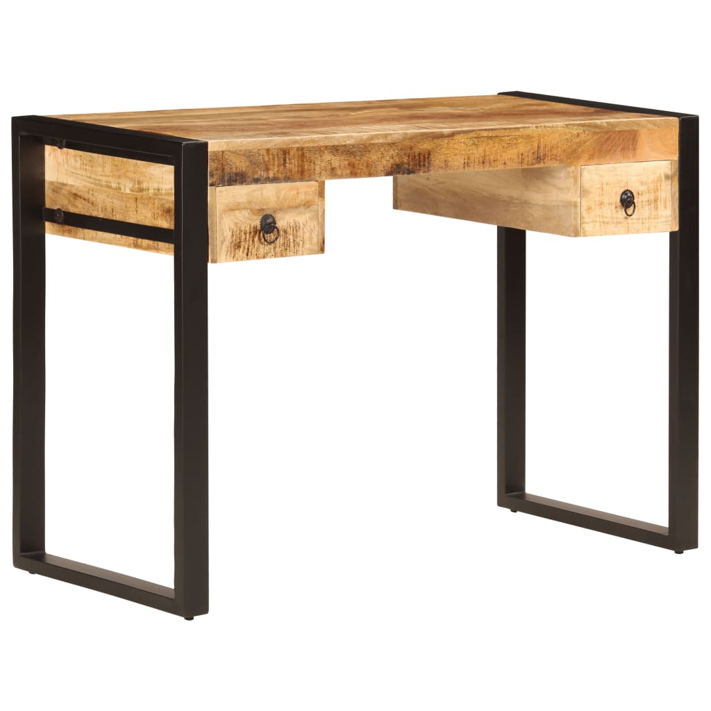 vidaXL Stôl z mangovníkového dreva s 2 zásuvkami 110x50x77 cm