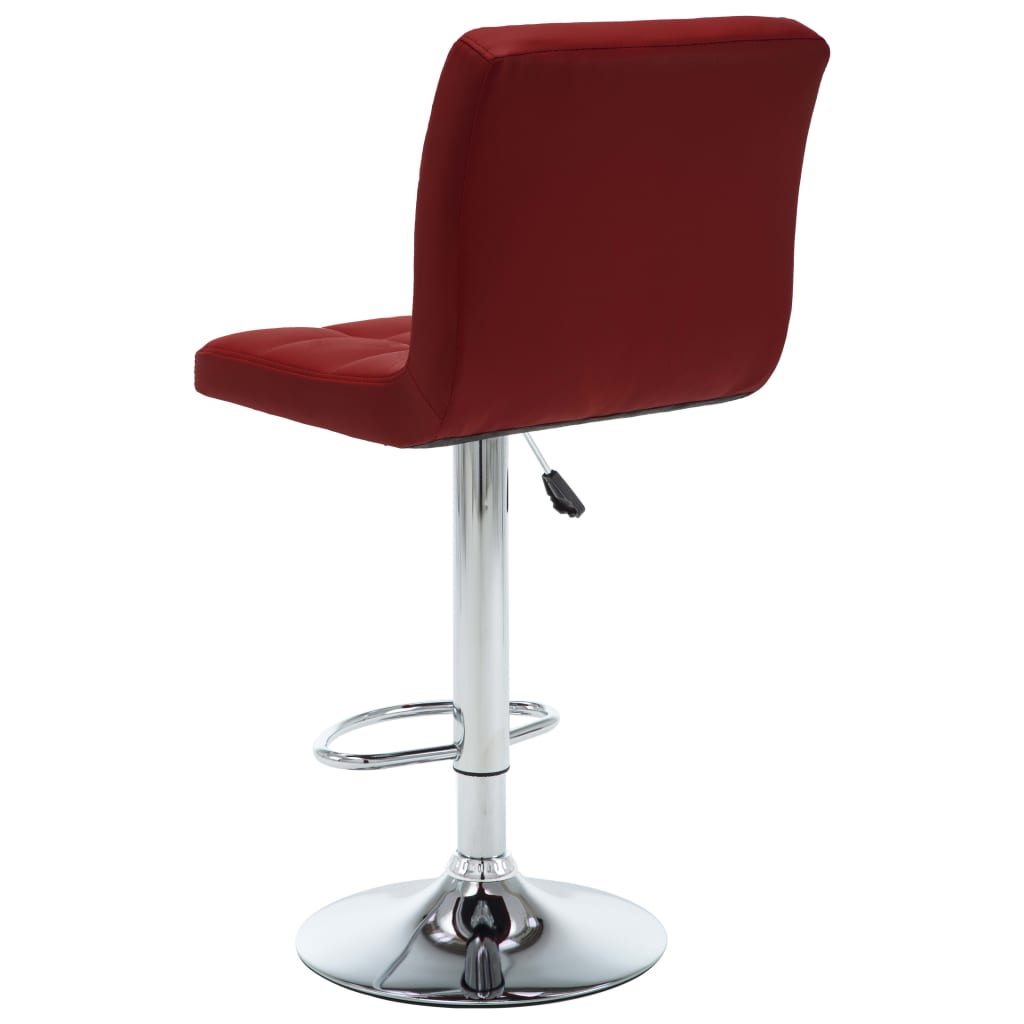 vidaXL Barové stoličky 2 ks, vínovo červené, umelá koža