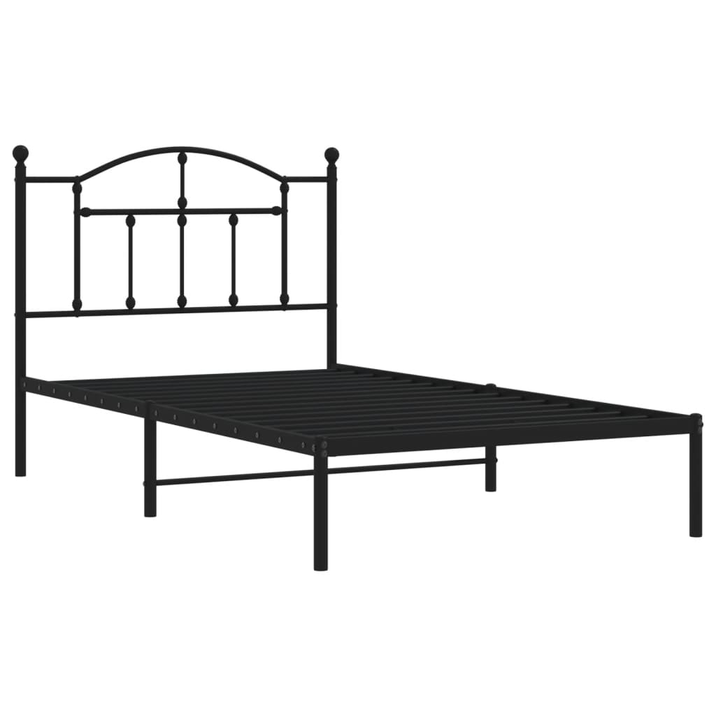 vidaXL Kovový rám postele s čelom čierny 100x190 cm