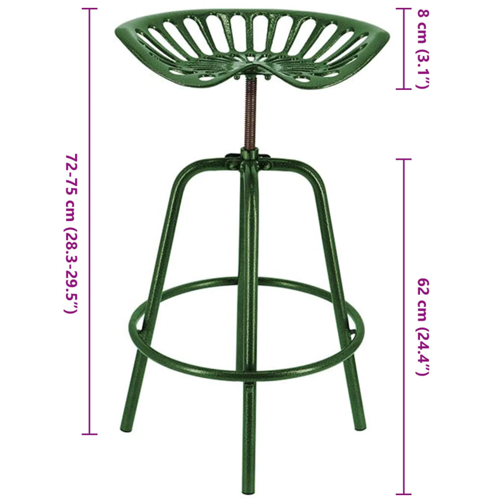 Esschert Design Barová stolička Tractor zelená