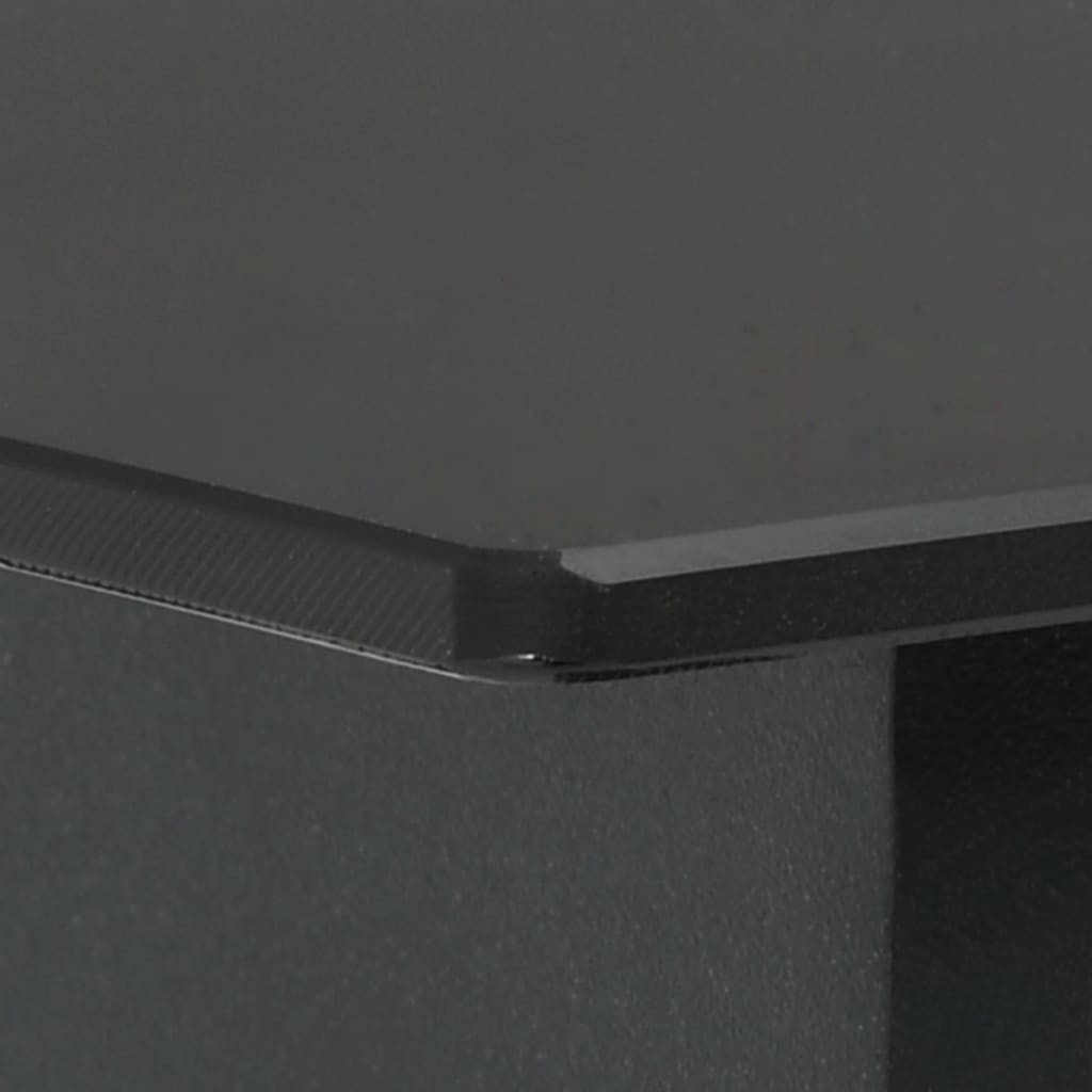 vidaXL Záhradný jedálenský stôl čierny 190x90x74 cm oceľ a sklo