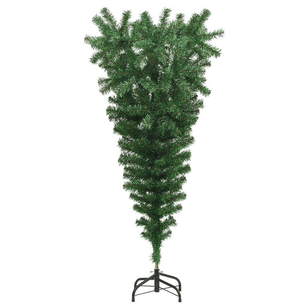 vidaXL Prevrátený umelý vianočný stromček so stojanom, zelený 120 cm