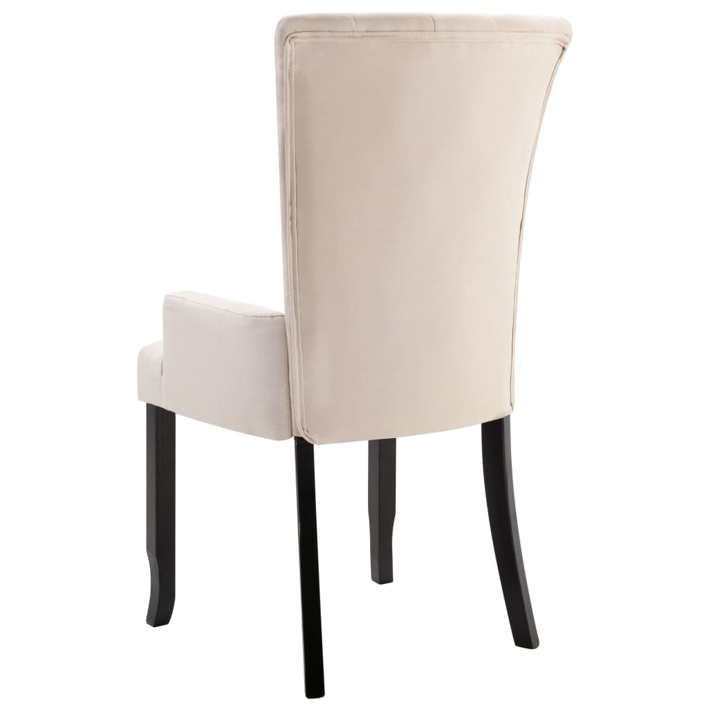 vidaXL Jedálenské stoličky s opierkami 4 ks, béžové, látka