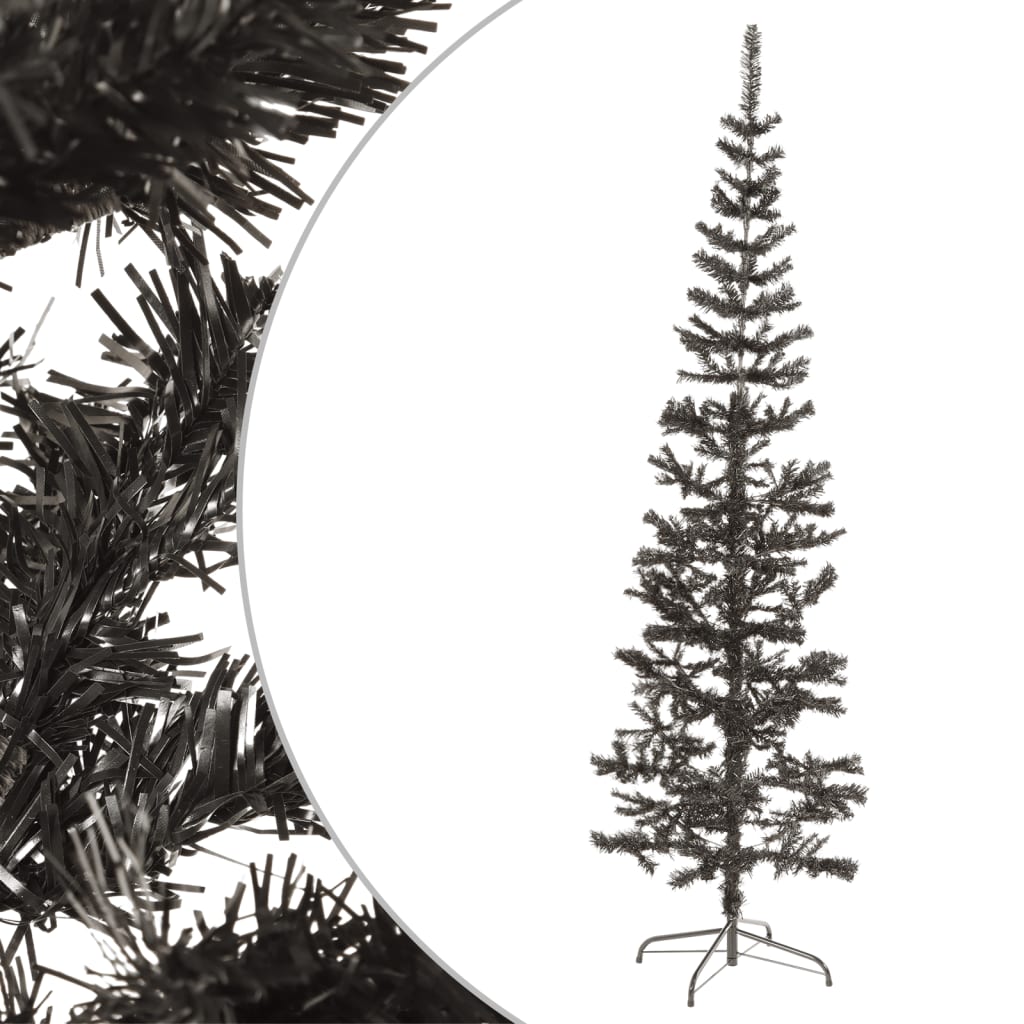 vidaXL Úzky vianočný stromček čierny 240 cm