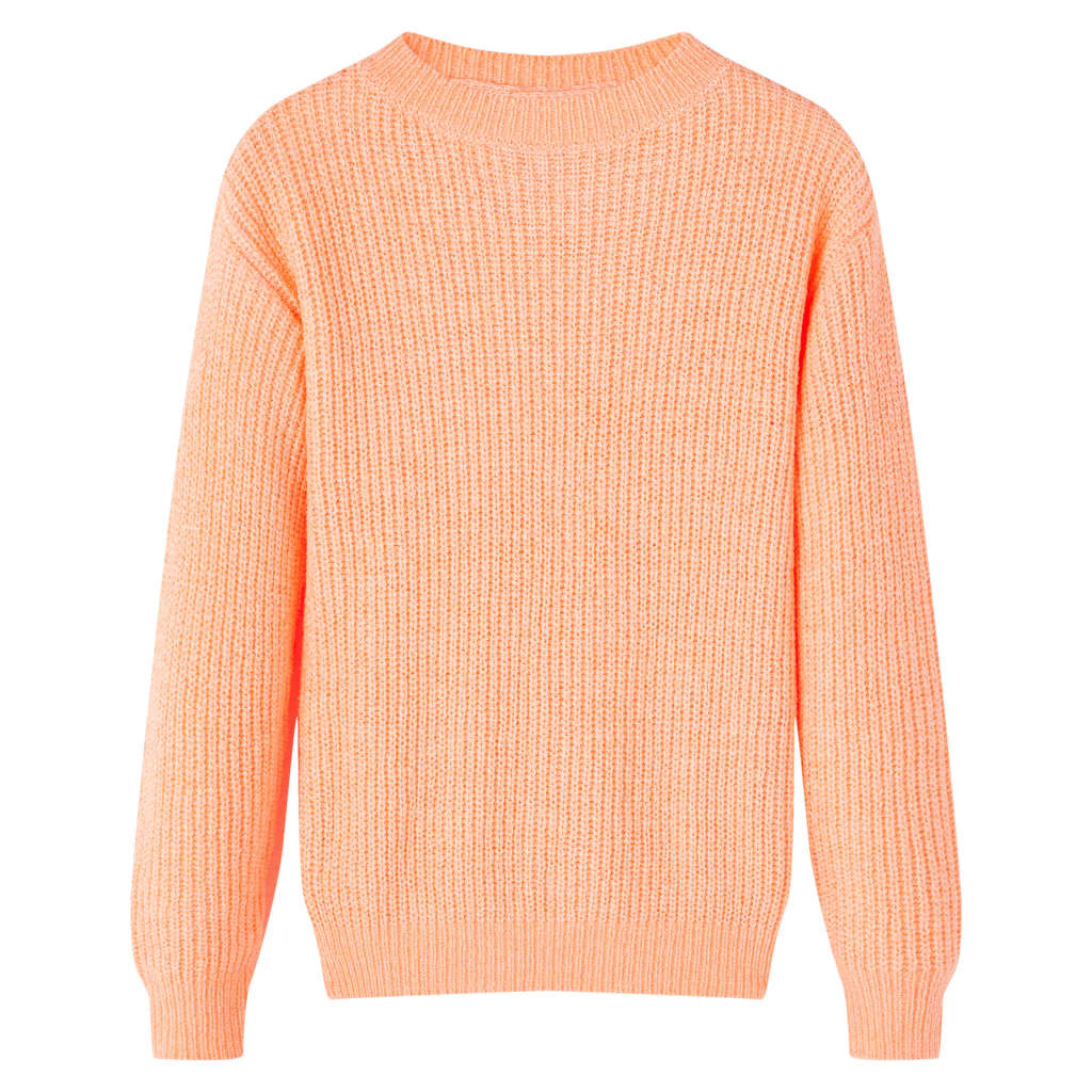 Detský pletený sveter žiarivo oranžová farba 92