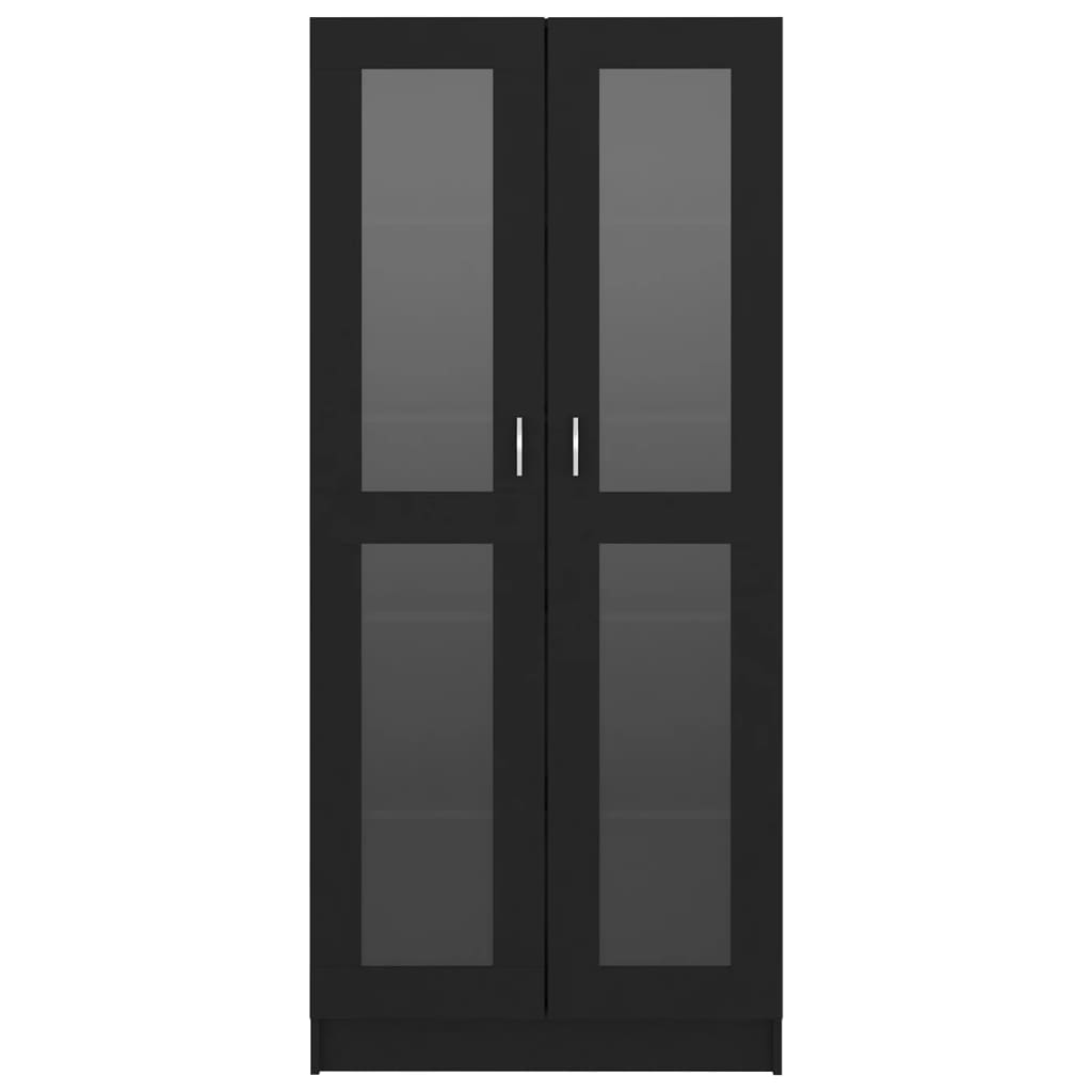 vidaXL Vitrína, čierna 82,5x30,5x185,5 cm, kompozitné drevo