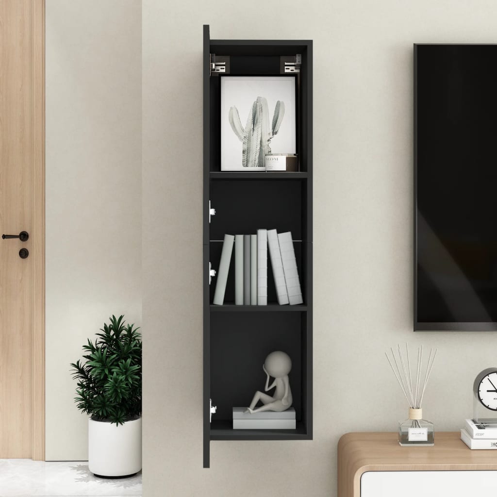 vidaXL TV skrinka, čierna 30,5x30x110 cm, kompozitné drevo