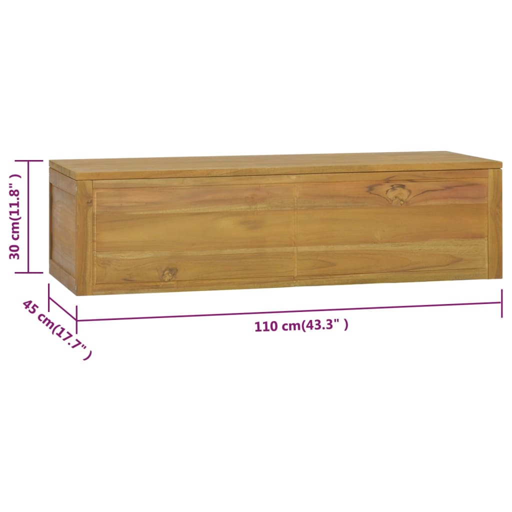 vidaXL Nástenná kúpeľňová skrinka 110x45x30 cm masívne tíkové drevo